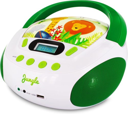 MOOOV Jungle Gyermek CD és MP3 Lejátszó USB-vel, Zöld/Fehér