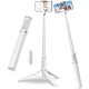 TONEOF 170 cm-es Összecsukható Selfie Bot Tripod Távirányítóval - Fehér
