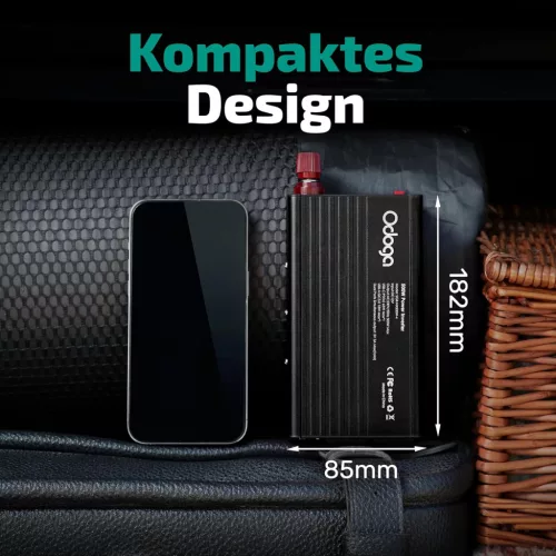 Odoga 500 W Autós Inverter 12 V-ról 230 V-ra USB-A és USB-C Portokkal