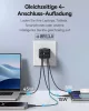 Baseus GaN6 USB C Hálózati Töltő, FC BAYERN, 65 W, 2x USB C, 2x USB A, PD 3.0, QC 4.0+, PPS, SCP, AFC, 5 V 2.4 A, Több Eszköz Töltés, Fekete