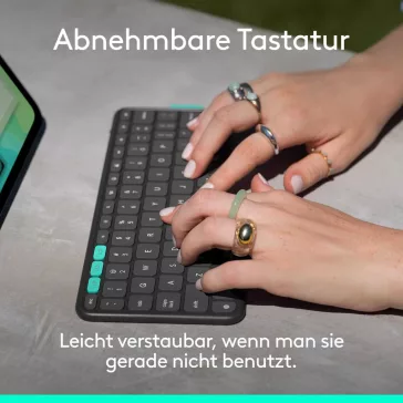   Logitech Flip Folio Billentyűzetes Tok 13 Hüvelykes iPad Pro M4 M5 És iPad Air M2000 L, Bluetooth, Német QWERTZ, Levehető Billentyűzet, Grafitszürke