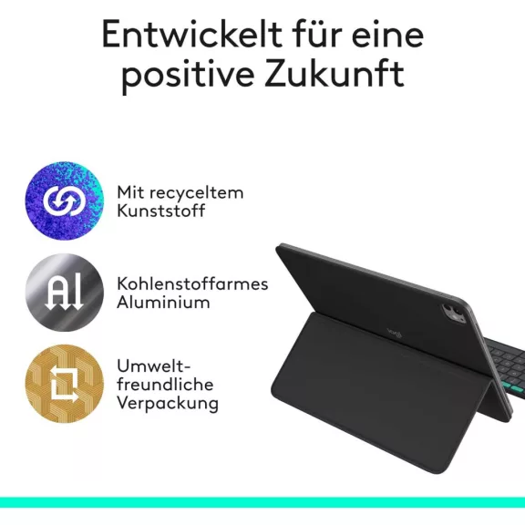 Logitech Flip Folio Billentyűzetes Tok 13 Hüvelykes iPad Pro M4 M5 És iPad Air M2000 L, Bluetooth, Német QWERTZ, Levehető Billentyűzet, Grafitszürke Logitech Flip Folio Billentyűzetes Tok 13 Hüvelykes iPad Pro M4 M5 És iPad Air M2000 L, Bluetooth, Német QWERTZ, Levehető Billentyűzet, Grafitszürke