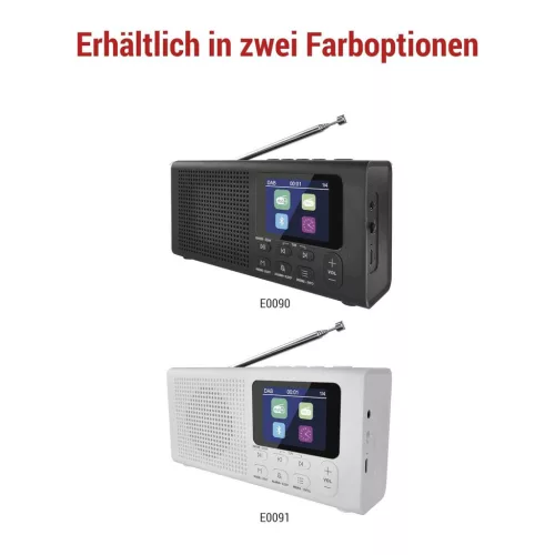 EMOS E0091 Hordozható DAB/DAB+ FM Konyharádió, Bluetooth, TFT Kijelző, Dupla Ébresztő, Alvásidőzítő, Fejhallgató Kimenet, Fehér