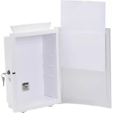   HAN 4102-12 ImageIn Ballot Box, Műanyag, A4 Lapméret, 500 Lap Kapacitás, Zárható, Fali Rögzítés, Mobil Használat, Fehér