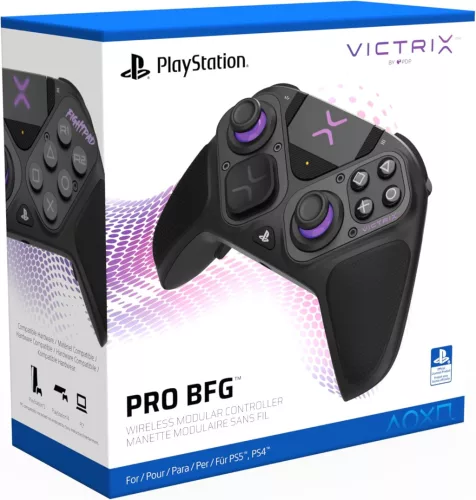Victrix ProCon BFG Vezeték Nélküli Kontroller, PlayStation 5, PlayStation 4, PC, X Input, Moduláris, 4 Hátsó Gomb, Fekete