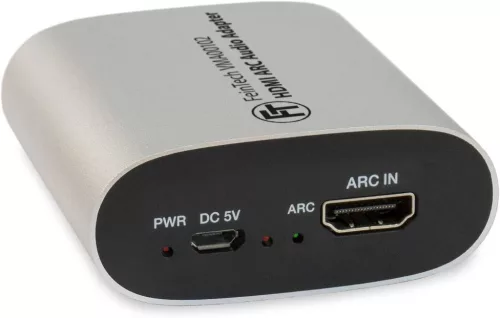 FeinTech VMA00102 HDMI ARC eARC Audio TV Adapter, Fejhallgató És Sztereó Rendszer Csatlakozás, RCA, 3,5 Mm Jack, Hangerőszabályzás, Fém Ház, Fekete