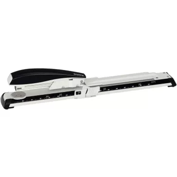   Leitz 55600095 NeXXt Hosszúkaros Tűzőgép, 40 Lap, 24/8 26/8 Kapocs, 8 mm Lábhossz, 300 mm Befűzési Mélység, Fém Ház, Fekete
