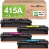Swiss toner 415A Toner Készlet, 4 Darab, Fekete Cián Magenta Sárga, Chip, 2400 Oldal Fekete, 2100 Oldal Színes, HP Color LaserJet Pro MFP M479 M454 Kompatibilis