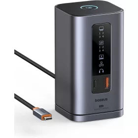   Baseus Spacemate 11-in-1 Dokkoló (Windows), 2× HDMI, 2× DisplayPort, USB-C, 2× USB-A 10Gbps, USB-A 2.0, Gigabit Ethernet, 3,5mm Jack, PD 100W