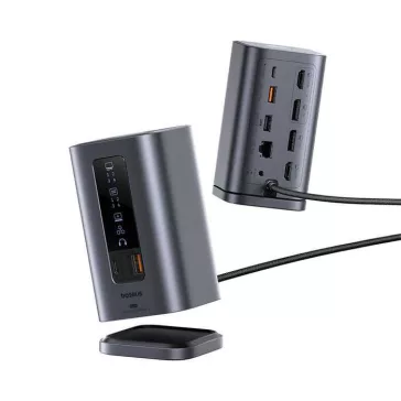   Baseus Spacemate 11-in-1 Dokkoló (Windows), 2× HDMI, 2× DisplayPort, USB-C, 2× USB-A 10Gbps, USB-A 2.0, Gigabit Ethernet, 3,5mm Jack, PD 100W