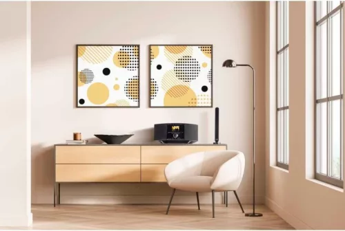 Hama 121652 DAB DAB+ Beltéri Antenna, Aktív Rádió Vétel, 30 dB Nyereség, 1,4 m Koaxiális Kábel, Adapter DAB FM, Fekete