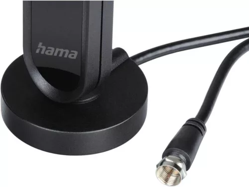 Hama 121652 DAB DAB+ Beltéri Antenna, Aktív Rádió Vétel, 30 dB Nyereség, 1,4 m Koaxiális Kábel, Adapter DAB FM, Fekete