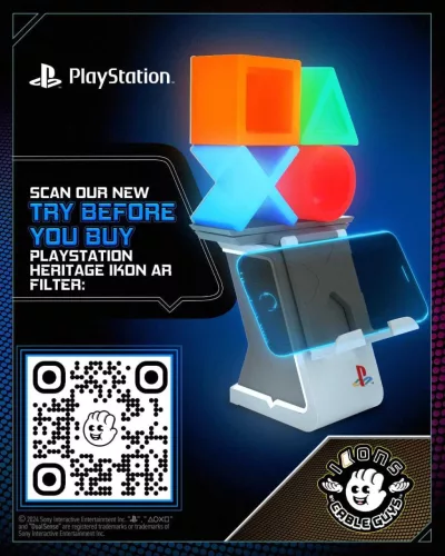 Cableguys Ikon Töltőállvány Playstation Gaming Állvány, R.E.S.T. Rendszer, Kontroller Tartó, Telefon Tartó, USB Type C Kábel, LED Megvilágítás