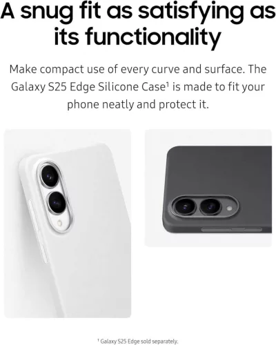 Samsung Galaxy S25 Edge Szilikon Védőtok, Bumper, Könnyű Kivitel, Sima Felület, Fekete, EF-PS937CBEGUS, 37 g
