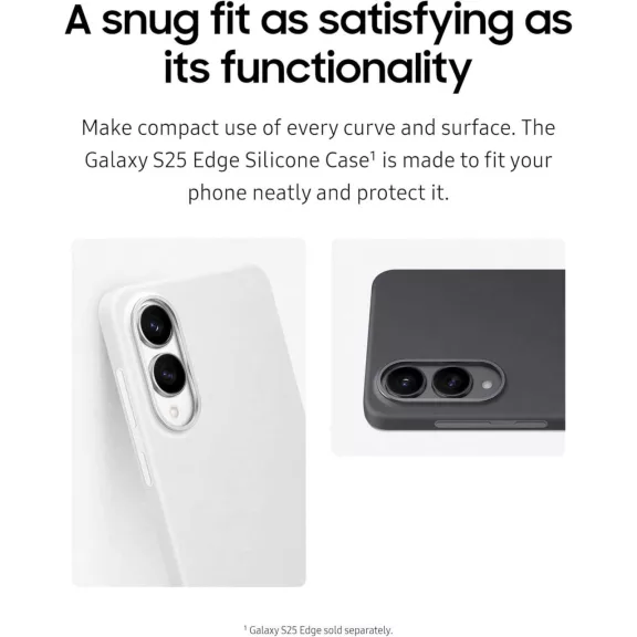 Samsung Galaxy S25 Edge Szilikon Védőtok, Bumper, Könnyű Kivitel, Sima Felület, Fekete, EF-PS937CBEGUS, 37 g Samsung Galaxy S25 Edge Szilikon Védőtok, Bumper, Könnyű Kivitel, Sima Felület, Fekete, EF-PS937CBEGUS, 37 g