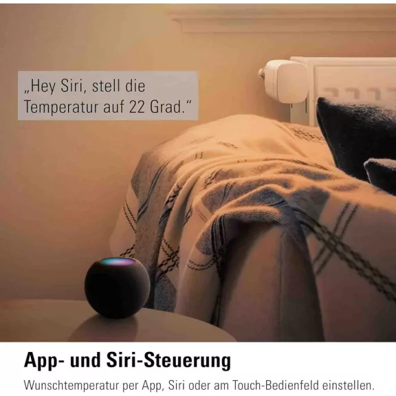 Eve Thermo (20EBP1701) Okos Radiátortermosztát, Apple HomeKit Vezérlés, Thread Hálózat, Bluetooth, Siri Támogatás, Helyiségenkénti Fűtés, 2x AA Cserélhető Elem, Fehér
