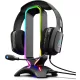 THE G-LAB K-Stand Radon Fejhallgató Állvány, Gaming, RGB Háttérvilágítás, 7 Szín, USB 2.0 Hub 2×, Csúszásgátló Talp, PC, PS4, Xbox, Fekete