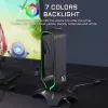 THE G-LAB K-Stand Radon Fejhallgató Állvány, Gaming, RGB Háttérvilágítás, 7 Szín, USB 2.0 Hub 2×, Csúszásgátló Talp, PC, PS4, Xbox, Fekete