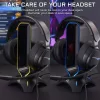 THE G-LAB K-Stand Radon Fejhallgató Állvány, Gaming, RGB Háttérvilágítás, 7 Szín, USB 2.0 Hub 2×, Csúszásgátló Talp, PC, PS4, Xbox, Fekete