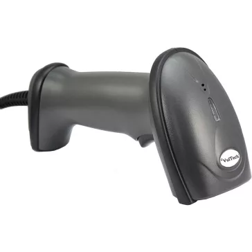   Vultech BC-01 Lézeres Vonalkódolvasó, Optikai Barcode Scanner, USB, RS232, PS2, 1000 S/s, 650 nm, Automatikus Olvasás, Fekete