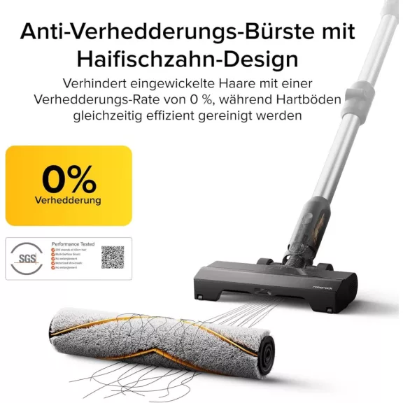 Roborock H60 Ultra Vezeték Nélküli Porszívó, 210 AW Szívóerő, 90 Perc Üzemidő, HEPA Szűrő, 5 Fokozatú Szűrés, 3 Üzemmód, Fekete