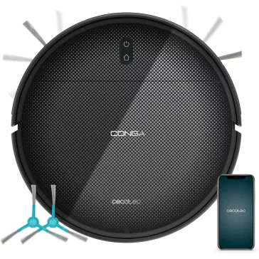   Cecotec Conga M10 Advance Robotporszívó, 3000 Pa, 150 perc, 150 m², Minden Felületre, Alkalmazásvezérlés, Ütközésgátló, Dokkolóállomás, Fekete