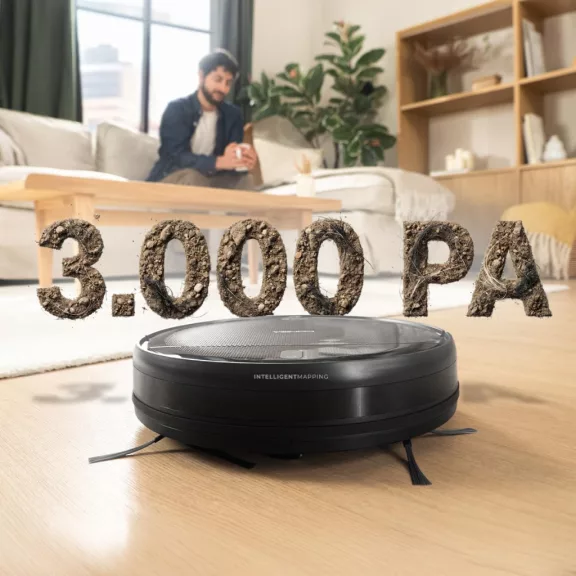 Cecotec Conga M10 Advance Robotporszívó, 3000 Pa, 150 perc, 150 m², Minden Felületre, Alkalmazásvezérlés, Ütközésgátló, Dokkolóállomás, Fekete Cecotec Conga M10 Advance Robotporszívó, 3000 Pa, 150 perc, 150 m², Minden Felületre, Alkalmazásvezérlés, Ütközésgátló, Dokkolóállomás, Fekete