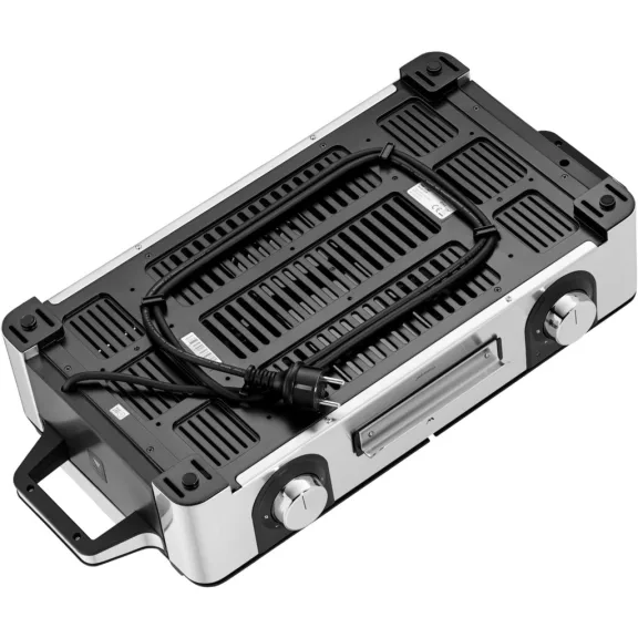 WMF Lono Master Hordozható Elektromos Grill, 2400 W, 2 Hőmérséklet-szabályozó, Mosogatógépben Mosható Tálca, Ezüst WMF Lono Master Hordozható Elektromos Grill, 2400 W, 2 Hőmérséklet-szabályozó, Mosogatógépben Mosható Tálca, Ezüst