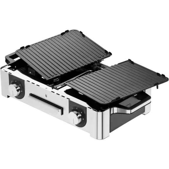 WMF Lono Master Hordozható Elektromos Grill, 2400 W, 2 Hőmérséklet-szabályozó, Mosogatógépben Mosható Tálca, Ezüst WMF Lono Master Hordozható Elektromos Grill, 2400 W, 2 Hőmérséklet-szabályozó, Mosogatógépben Mosható Tálca, Ezüst