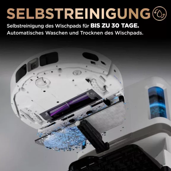 Shark PowerDetect Robotporszívó És Felmosó, NeverTouch Állomás, Öntisztító Felmosópad, Öntöltő Víztartály, 3D 360° LiDAR, App Vezérlés, Fehér