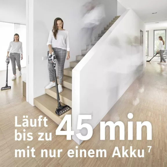 Bosch Unlimited Gen2 Series 8 BKS8214W Vezeték Nélküli Porszívó, 18 V Li-Ion Akkumulátor, 3 Teljesítményszint, 45 Min Üzemidő, Porzsák Nélküli, Fehér