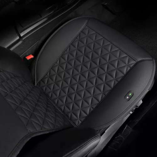 LUSRAIT Seat Cover 01 Ülésvédő Párna, Teljes Háttámlás Ülésvédő, Műbőr, Csúszásgátló Gumi Alj, Állítható Vállpánt, Iroda Szék, Fekete, 0,68 kg
