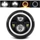 CO LIGHT J003T-B-1PC LED Fényszóró, 18cm Kerek, 30W, 12V, 6000lm Távolsági, 3200lm Tompított, DRL, Index, IP68, Motorkerékpár, Fehér, Átlátszó Lencse