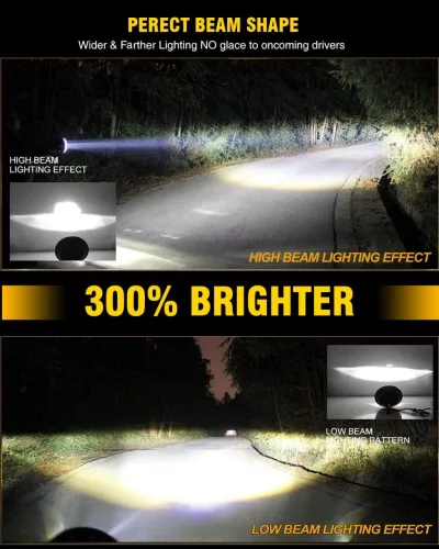 CO LIGHT J003T-B-1PC LED Fényszóró, 18cm Kerek, 30W, 12V, 6000lm Távolsági, 3200lm Tompított, DRL, Index, IP68, Motorkerékpár, Fehér, Átlátszó Lencse