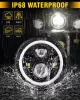 CO LIGHT J003T-B-1PC LED Fényszóró, 18cm Kerek, 30W, 12V, 6000lm Távolsági, 3200lm Tompított, DRL, Index, IP68, Motorkerékpár, Fehér, Átlátszó Lencse