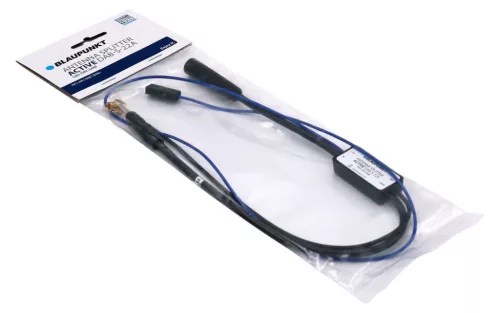 Blaupunkt DAB-S-22P Antenna Osztó, Passzív Rádióelosztó, Analóg Rádió És DAB DAB Plusz, 50 Ohm, SMB Csatlakozó, DIN Dugó, Fekete, Autós Használat