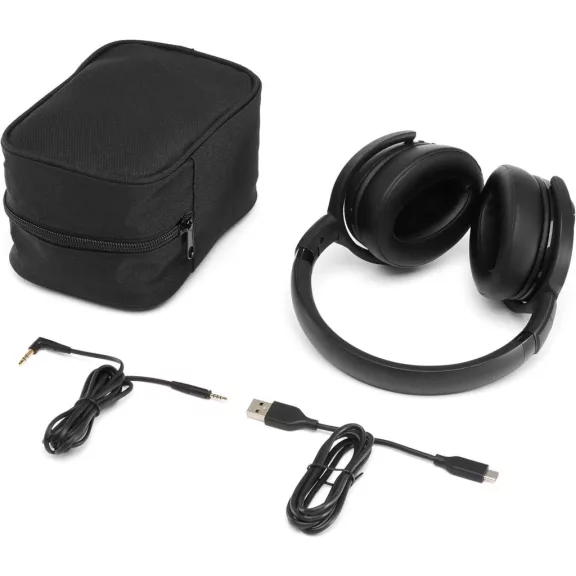AmazonCommercial SCBT15 Vezeték Nélküli Fejhallgató, Bluetooth, Active Noise Cancellation, AptX Sztereó, 2 MEMS Mikrofon, Összecsukható, Tokkal, Fekete AmazonCommercial SCBT15 Vezeték Nélküli Fejhallgató, Bluetooth, Active Noise Cancellation, AptX Sztereó, 2 MEMS Mikrofon, Összecsukható, Tokkal, Fekete