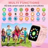 OKYUK T45 Gyerek Okosóra, 4G, Android Wear, iOS, 8 GB, Beépített GPS, WiFi, LBS, 2 Mp HD Kamera, SOS Gomb, Pedométer, Alváskövetés, Zseblámpa, Rózsaszín