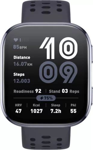 Amazfit Bip 6 A2435 Okosóra, Zepp OS, 5cm AMOLED Kijelző, Beépített GPS, 5 ATM Vízállóság, Bluetooth, AI Edzés, Fekete