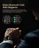 SOUYIE SW-7 Férfi Okosóra, AMOLED Kijelző 466x466, Bluetooth Hívás, Mikrofon, Hangszóró, Pulzusmérő, Vérnyomásmérő, Vér-oxigén, Alváskövetés, 100 Sportmód, IPX Vízálló, 400 mAh Akkumulátor, Acél Szíj, Szilikon Szíj, Fekete