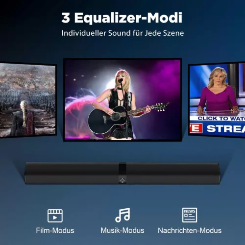 GarageRock KY8000 Soundbar, 2 Az 1-Ben Szétválasztható Kivitel, 90W, 3D Surround, 3 EQ Mód, Bluetooth 5.3, ARC, Optikai, AUX, TV, PC, Projektor