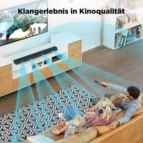 GarageRock KY8000 Soundbar, 2 Az 1-Ben Szétválasztható Kivitel, 90W, 3D Surround, 3 EQ Mód, Bluetooth 5.3, ARC, Optikai, AUX, TV, PC, Projektor