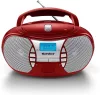 Karcher RR 5025-R Hordozható CD Rádió, CD, CD-R, CD-RW, FM Rádió, Aux-In, Fejhallgató Kimenet, Boombox, Sztereó Hang, 2 x 1,1 W RMS, Piros