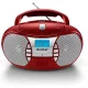 Karcher RR 5025-R Hordozható CD Rádió, CD, CD-R, CD-RW, FM Rádió, Aux-In, Fejhallgató Kimenet, Boombox, Sztereó Hang, 2 x 1,1 W RMS, Piros