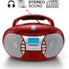 Karcher RR 5025-R Hordozható CD Rádió, CD, CD-R, CD-RW, FM Rádió, Aux-In, Fejhallgató Kimenet, Boombox, Sztereó Hang, 2 x 1,1 W RMS, Piros