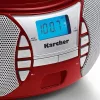 Karcher RR 5025-R Hordozható CD Rádió, CD, CD-R, CD-RW, FM Rádió, Aux-In, Fejhallgató Kimenet, Boombox, Sztereó Hang, 2 x 1,1 W RMS, Piros