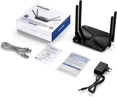 WAVLINK 586X3-B Wi-Fi 6 AX3000 Mesh Router, Dual Band, 3000 Mb/s, 802.11ax, MU-MIMO, OFDMA, 160 MHz, WPA2/WPA3, 1,3 GHz Processzor, Fehér