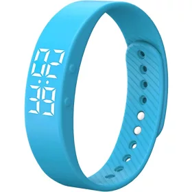   Findtime FSMYT5WYS Fitness Tracker Óra, Digitális Kijelző, Pedométer, Kalória, Távolság, Stopwatch, Ébresztő, Naptár, IP65 Vízálló, Kék, Uniszex