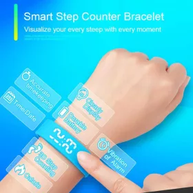  Findtime FSMYT5WYS Fitness Tracker Óra, Digitális Kijelző, Pedométer, Kalória, Távolság, Stopwatch, Ébresztő, Naptár, IP65 Vízálló, Kék, Uniszex