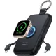 RORRY D2-10000 Power Bank, 10000mAh, PD 20W Gyors Töltés, Beépített USB-C És Lightning Kábel, Vezeték Nélküli Apple Watch Töltés, Fekete